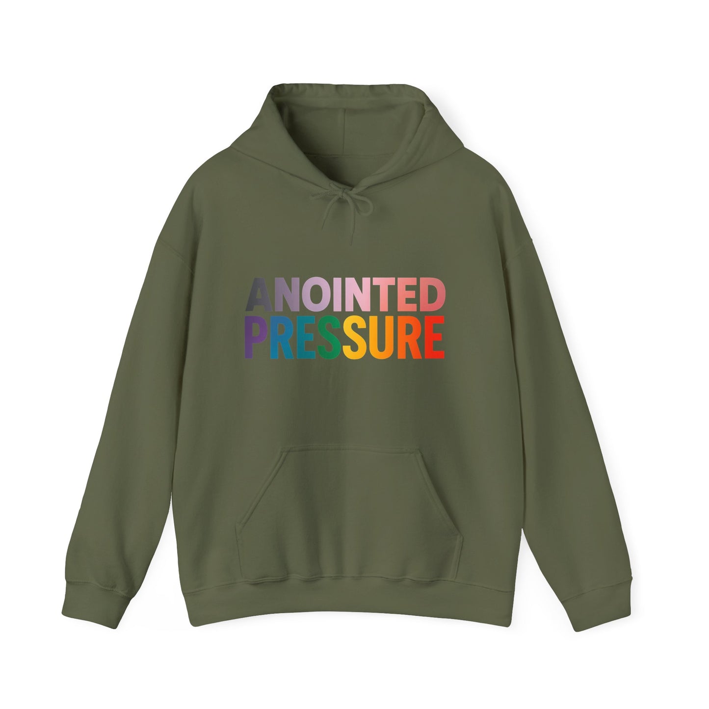 Bold multicolored text that reads “Anointed Pressure” symbolizing spiritual strength and resilience under pressure.