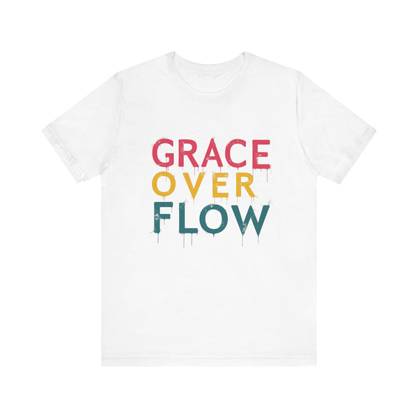 Christian t-shirt with 'Grace Overflow' message – bold faith and abundance design by Klippette