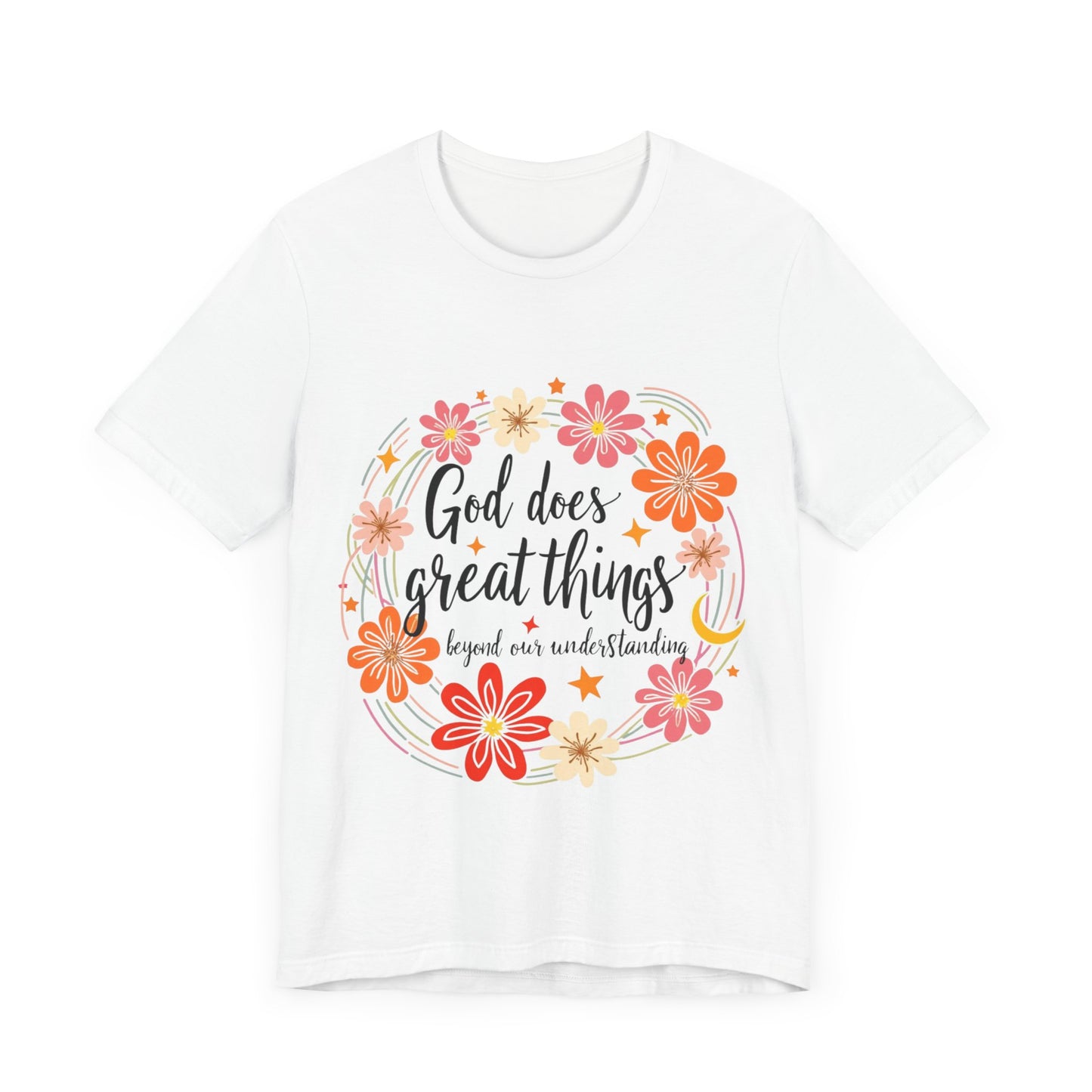 Inspirational T-Shirt with 'God does great things' message – encouraging faith apparel by Klippette