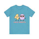 Christian t-shirt featuring the numbers 4 and 0 holding hands, symbolizing “40 Days and Nights” – faith journey design by Klippette.