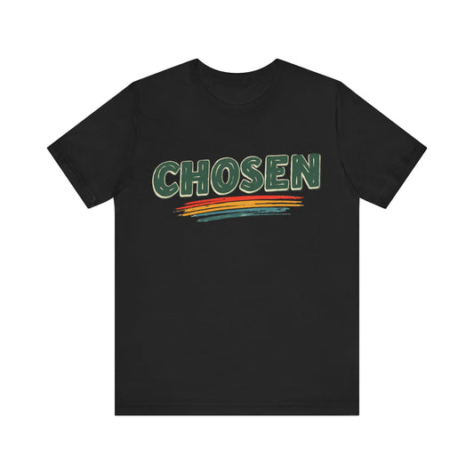 Minimalist 'Chosen' t-shirt – faith-based Christian apparel declaring identity in Christ by Klippette