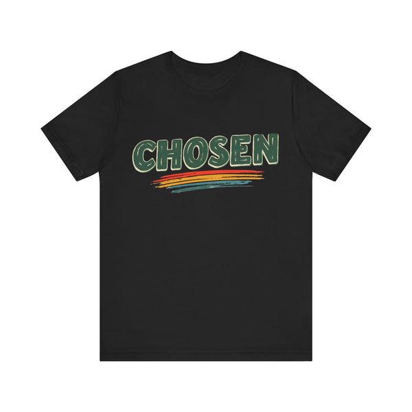 Minimalist 'Chosen' t-shirt – faith-based Christian apparel declaring identity in Christ by Klippette