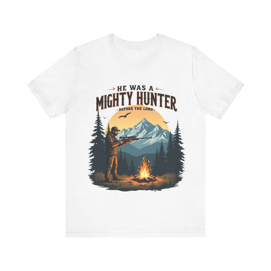 Biblical hoodie with 'Mighty Hunter before the Lord' – scriptural strength and identity design by Klippette
