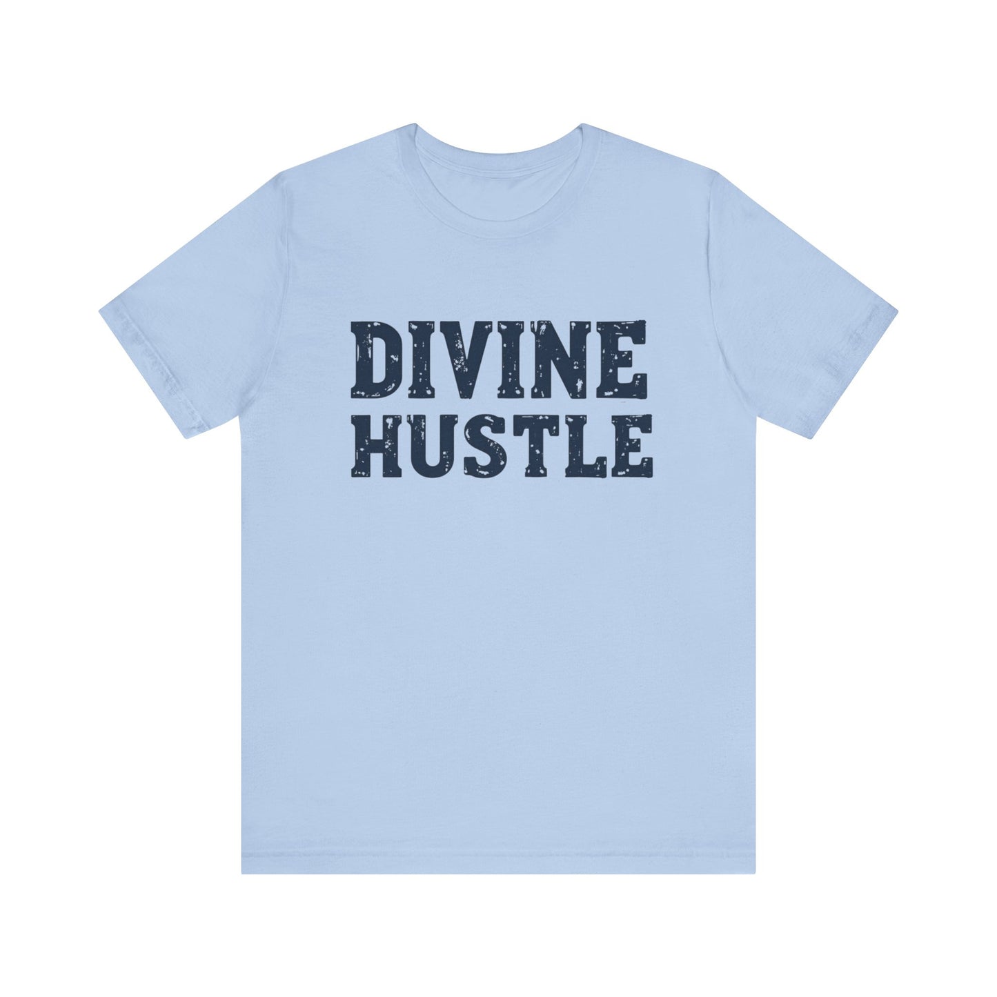 Modern Christian t-shirt with 'Divine Hustle' design – spiritual ambition theme by Klippette