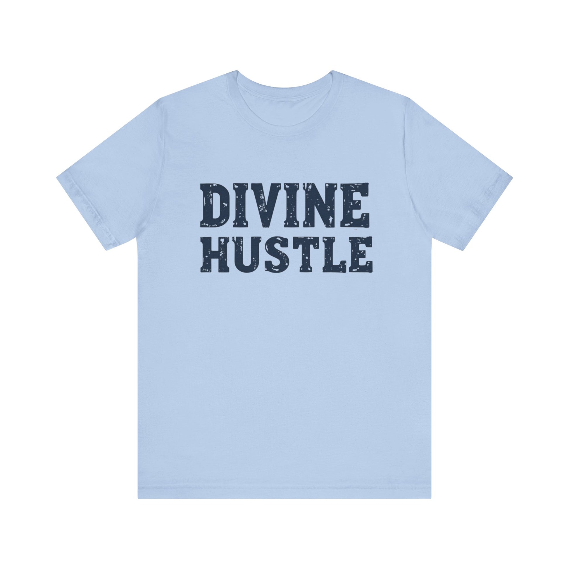 Modern Christian t-shirt with 'Divine Hustle' design – spiritual ambition theme by Klippette