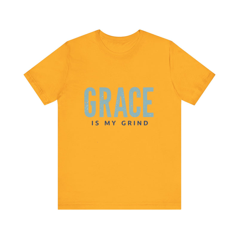Faith-based apparel with 'Grace is my grind' text – Christian motivational t-shirt by Klippette"

