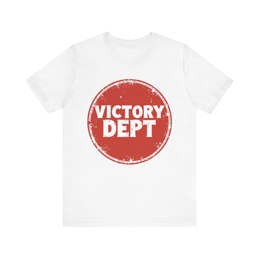 Bold 'Victory Department' Christian t-shirt – faith over fear streetwear style by Klippette