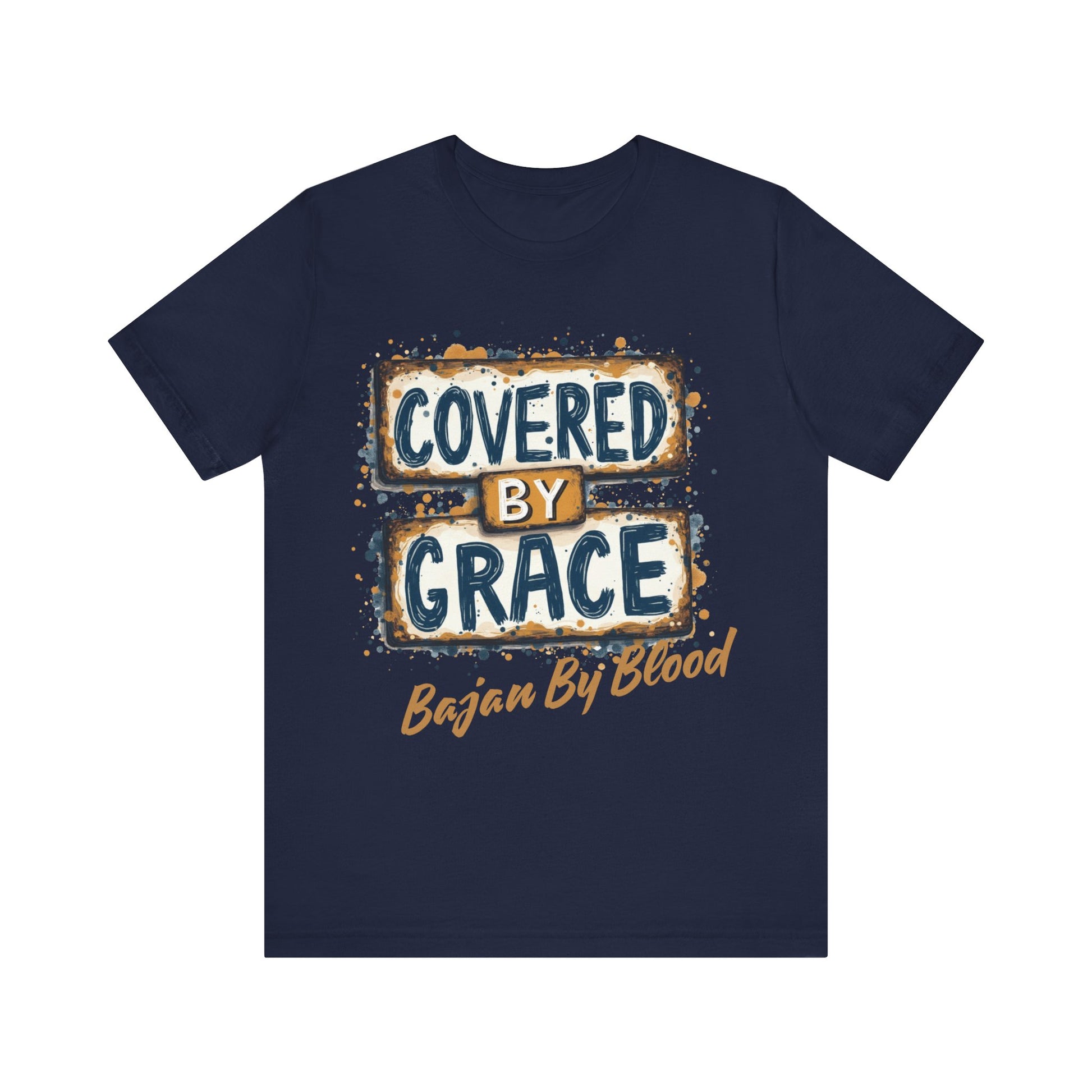 Christian apparel with 'Covered by Grace' message – faith and grace-themed t-shirt by Klippette"