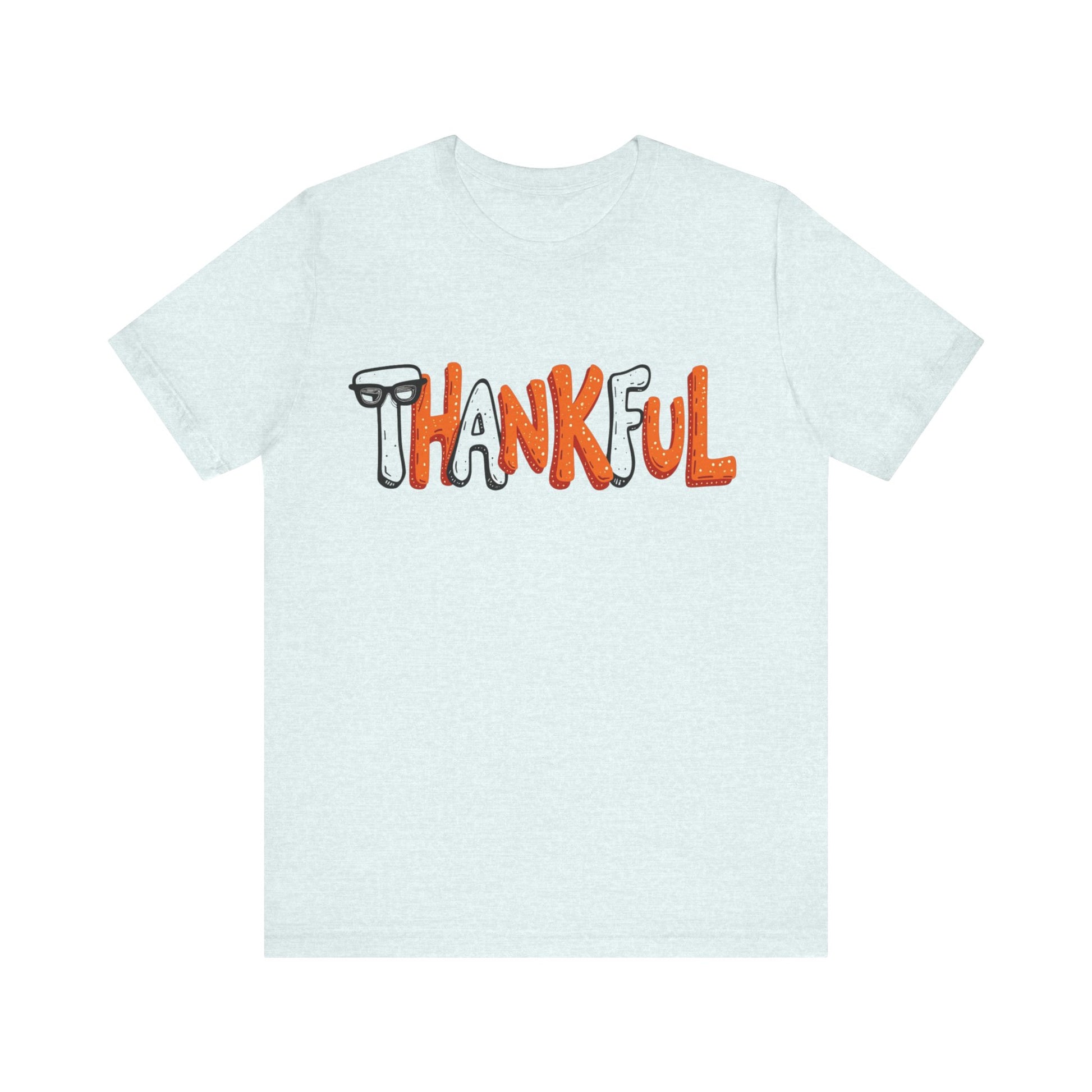 Minimalist Christian 'Thankful' t-shirt – gratitude-focused faith design by Klippette
