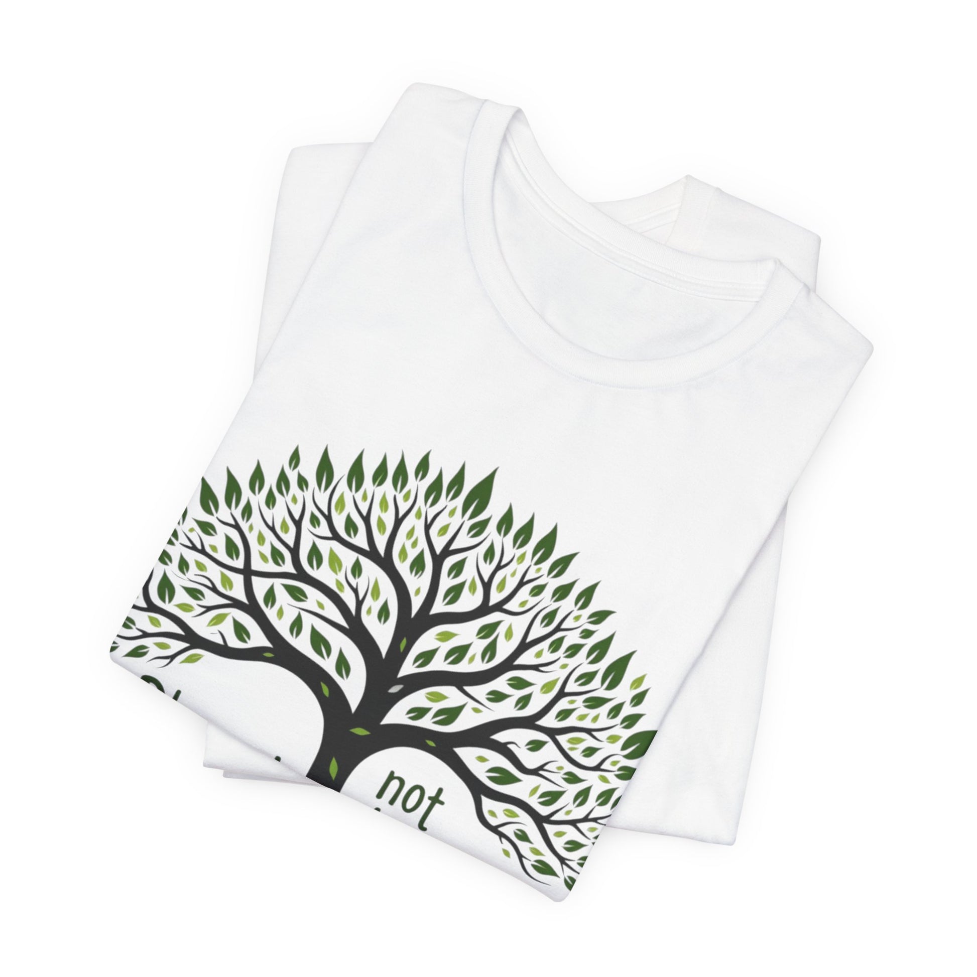 "Christian shirt with the phrase 'Planted Not Buried' in earthy tones, symbolizing spiritual growth and divine purpose."