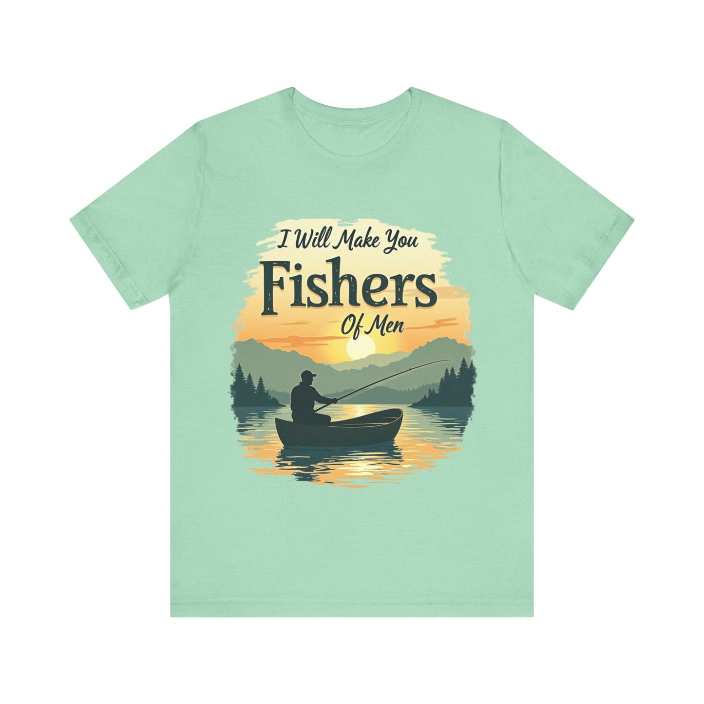 Bold 'Fishers of Men' t-shirt – evangelism-inspired Christian design from Klippette"