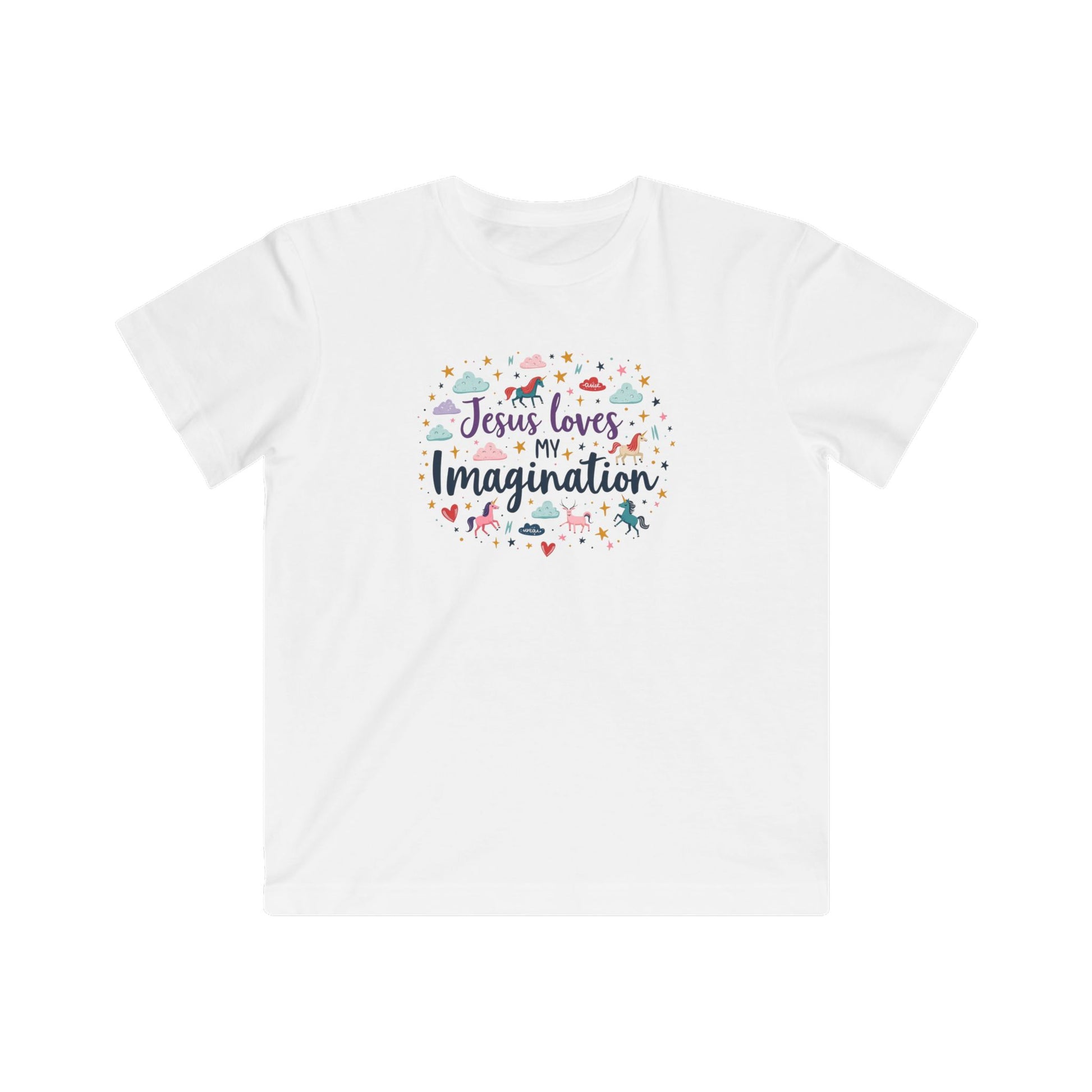 Jesus Loves My Imagination Fine Jersey T-shirt - Klippette Joy