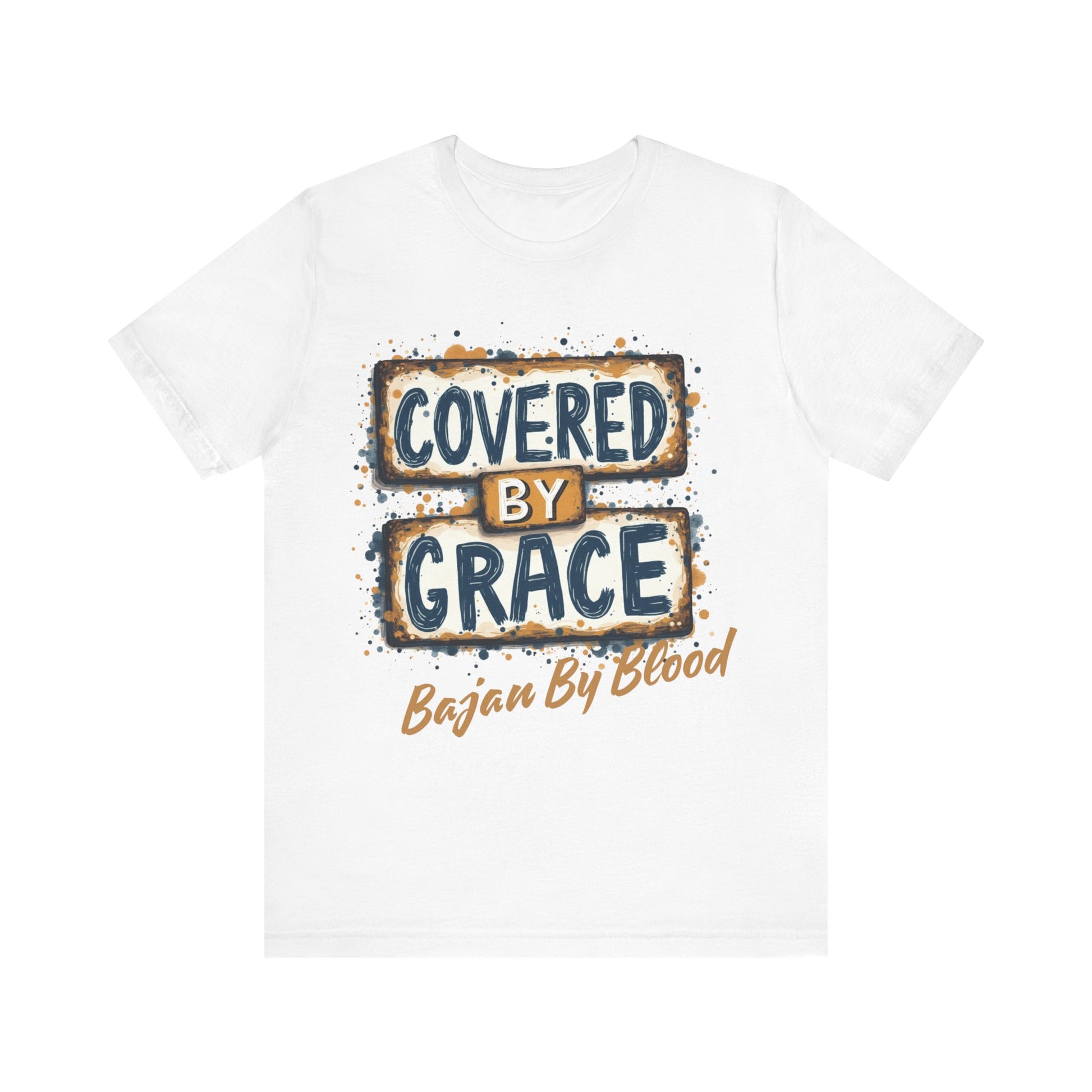 Christian apparel with 'Covered by Grace' message – faith and grace-themed t-shirt by Klippette"